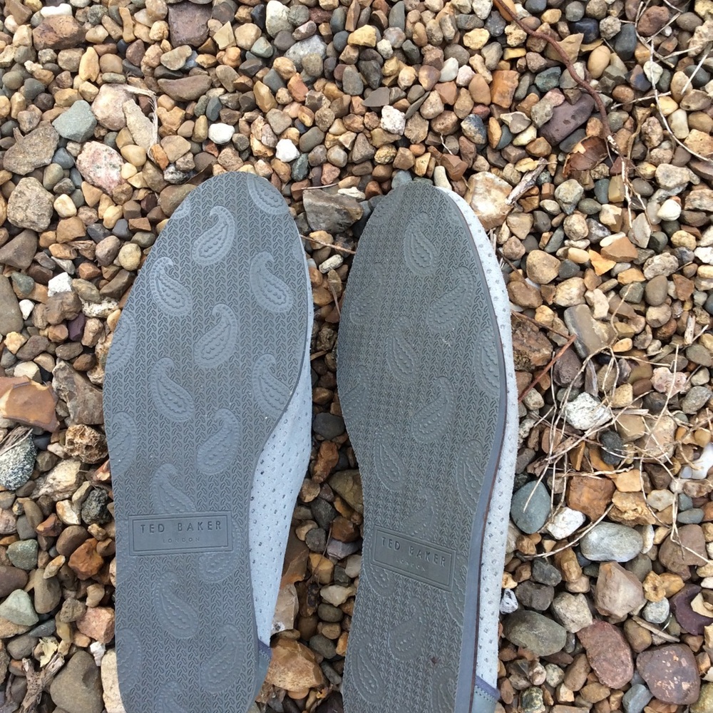 Ted Baker Light Gray Perforated Slip-On Loafers - Picture 6 of 6